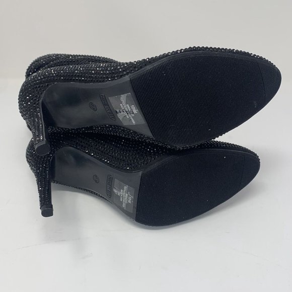 Nine West Dazzle 2 Ankle Boots Womens 10.5M Black Almond Toe Stiletto Heel S0537 - Picture 7 of 10